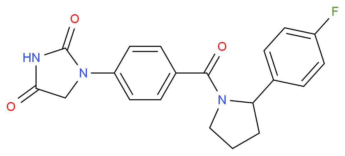 1-(4-{[2-(4-fluorophenyl)-1-pyrrolidinyl]carbonyl}phenyl)-2,4-imidazolidinedione_分子结构_CAS_)