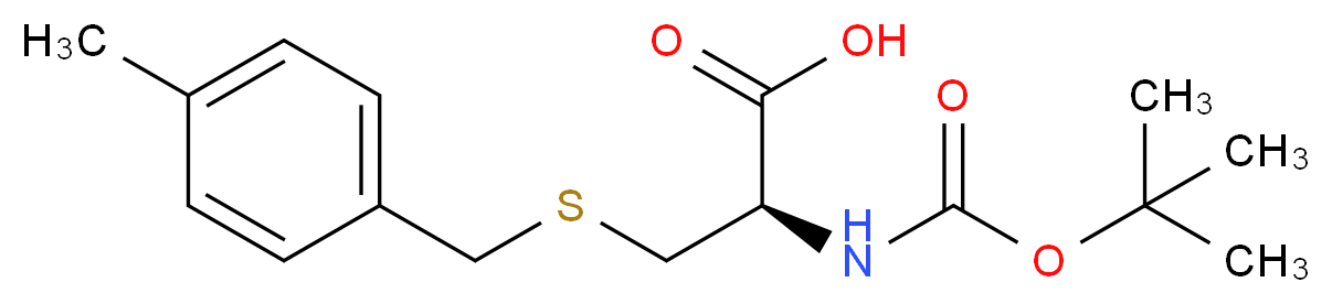 (2R)-2-{[(tert-butoxy)carbonyl]amino}-3-{[(4-methylphenyl)methyl]sulfanyl}propanoic acid_分子结构_CAS_336182-03-7