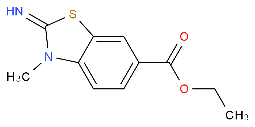 ethyl 2-imino-3-methyl-2,3-dihydro-1,3-benzothiazole-6-carboxylate_分子结构_CAS_924868-95-1