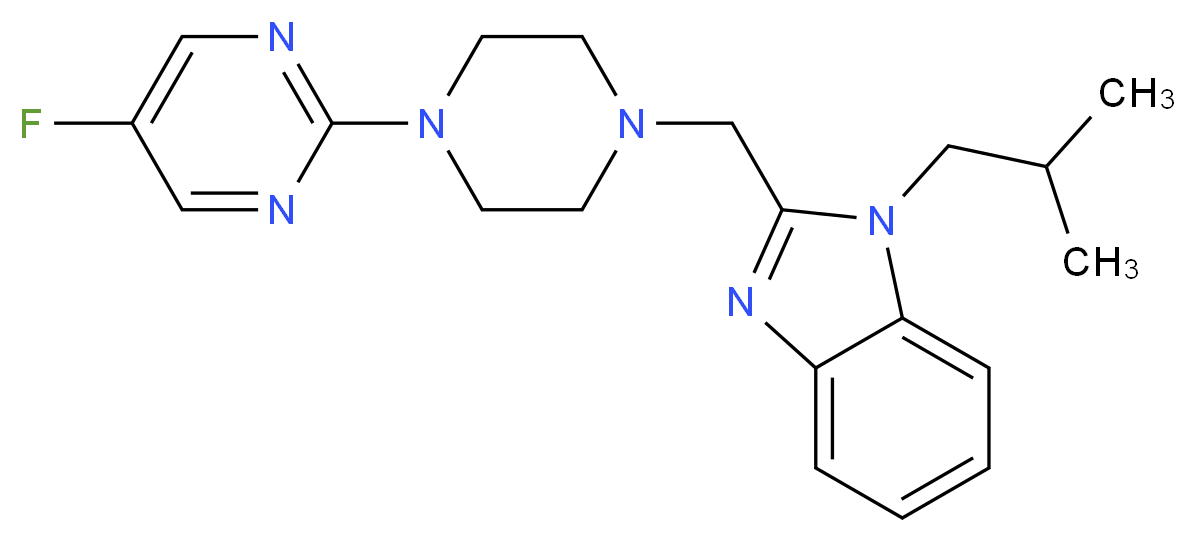 2-{[4-(5-fluoropyrimidin-2-yl)piperazin-1-yl]methyl}-1-isobutyl-1H-benzimidazole_分子结构_CAS_)
