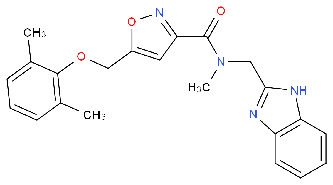 N-(1H-benzimidazol-2-ylmethyl)-5-[(2,6-dimethylphenoxy)methyl]-N-methyl-3-isoxazolecarboxamide_分子结构_CAS_)