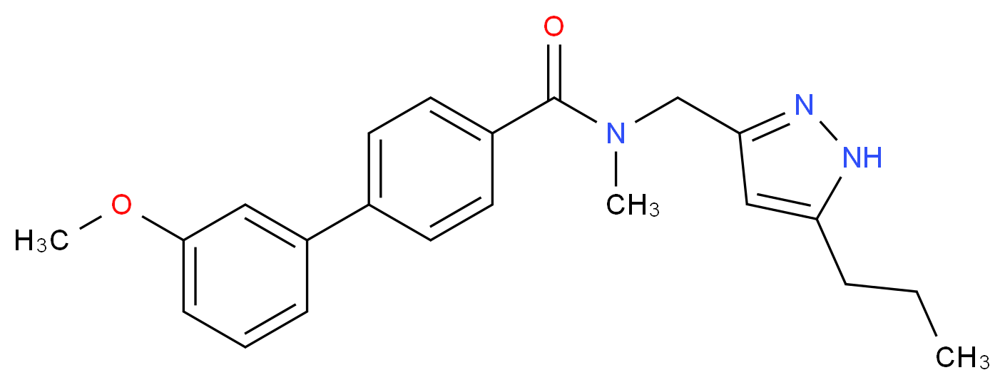3'-methoxy-N-methyl-N-[(5-propyl-1H-pyrazol-3-yl)methyl]biphenyl-4-carboxamide_分子结构_CAS_)