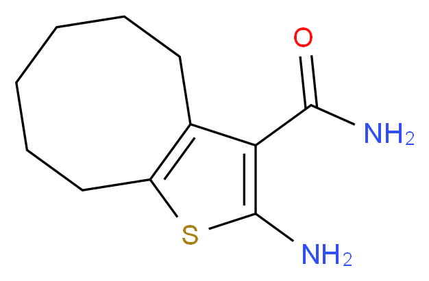 2-amino-4H,5H,6H,7H,8H,9H-cycloocta[b]thiophene-3-carboxamide_分子结构_CAS_40106-15-8