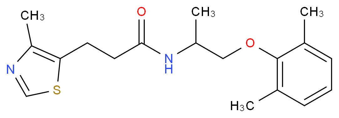 N-[2-(2,6-dimethylphenoxy)-1-methylethyl]-3-(4-methyl-1,3-thiazol-5-yl)propanamide_分子结构_CAS_)