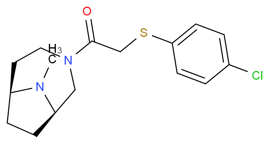 (1R*,6S*)-3-{[(4-chlorophenyl)thio]acetyl}-9-methyl-3,9-diazabicyclo[4.2.1]nonane_分子结构_CAS_)