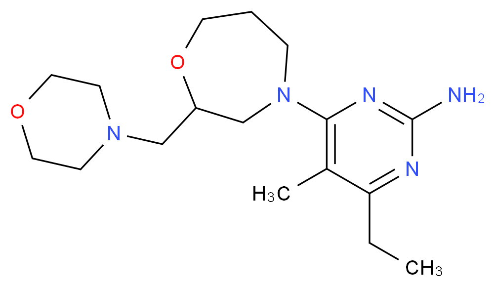 4-ethyl-5-methyl-6-[2-(morpholin-4-ylmethyl)-1,4-oxazepan-4-yl]pyrimidin-2-amine_分子结构_CAS_)