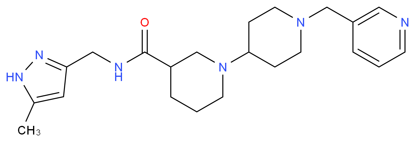 N-[(5-methyl-1H-pyrazol-3-yl)methyl]-1'-(pyridin-3-ylmethyl)-1,4'-bipiperidine-3-carboxamide_分子结构_CAS_)