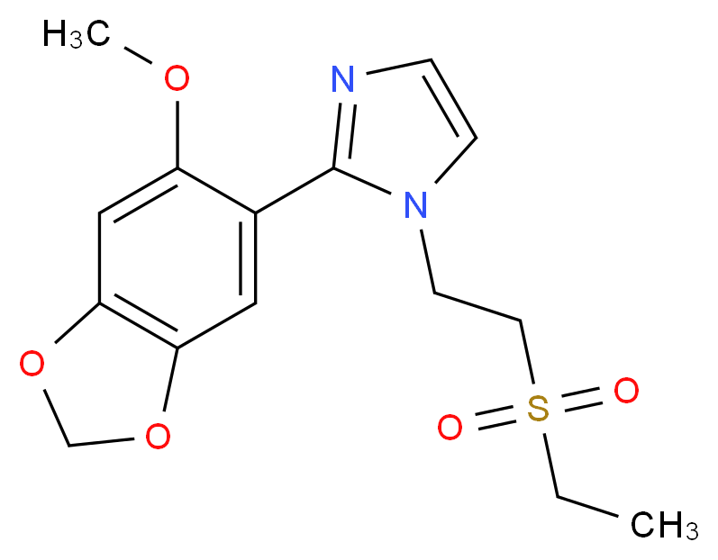 1-[2-(ethylsulfonyl)ethyl]-2-(6-methoxy-1,3-benzodioxol-5-yl)-1H-imidazole_分子结构_CAS_)