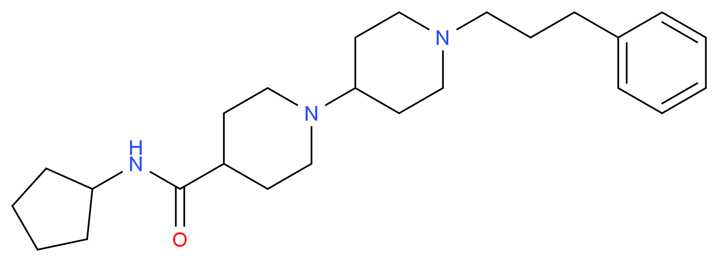 N-cyclopentyl-1'-(3-phenylpropyl)-1,4'-bipiperidine-4-carboxamide_分子结构_CAS_)