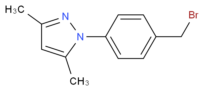 1-[4-(bromomethyl)phenyl]-3,5-dimethyl-1H-pyrazole_分子结构_CAS_937796-05-9