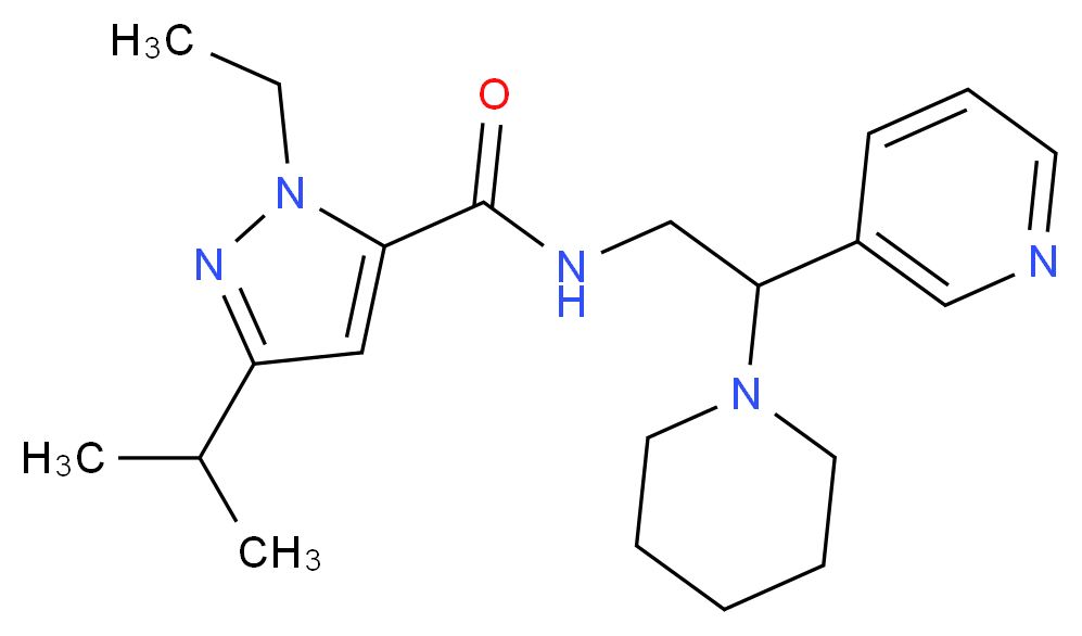1-ethyl-3-isopropyl-N-[2-(1-piperidinyl)-2-(3-pyridinyl)ethyl]-1H-pyrazole-5-carboxamide_分子结构_CAS_)