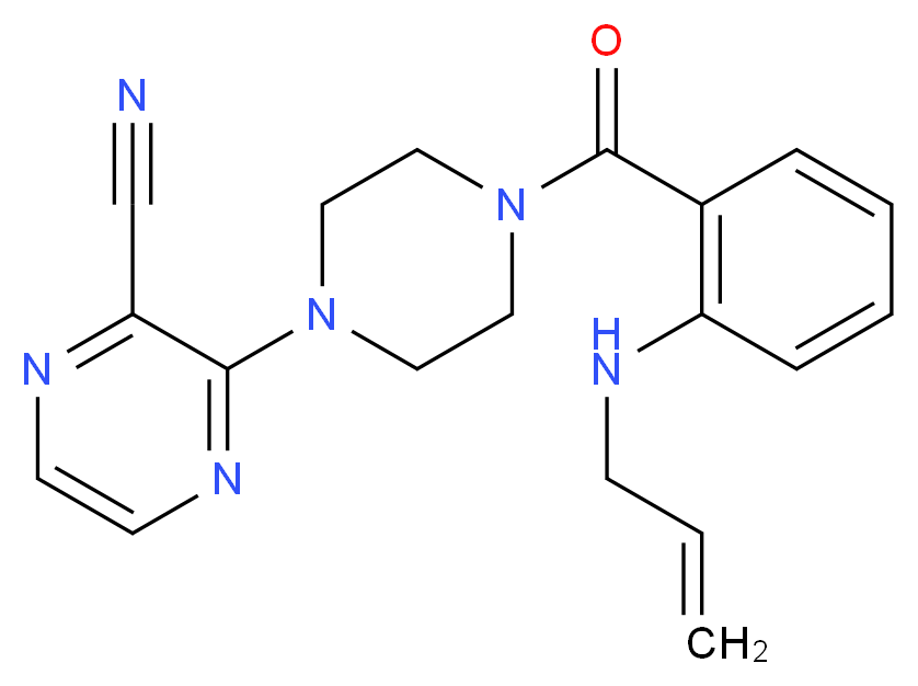 3-{4-[2-(allylamino)benzoyl]piperazin-1-yl}pyrazine-2-carbonitrile_分子结构_CAS_)