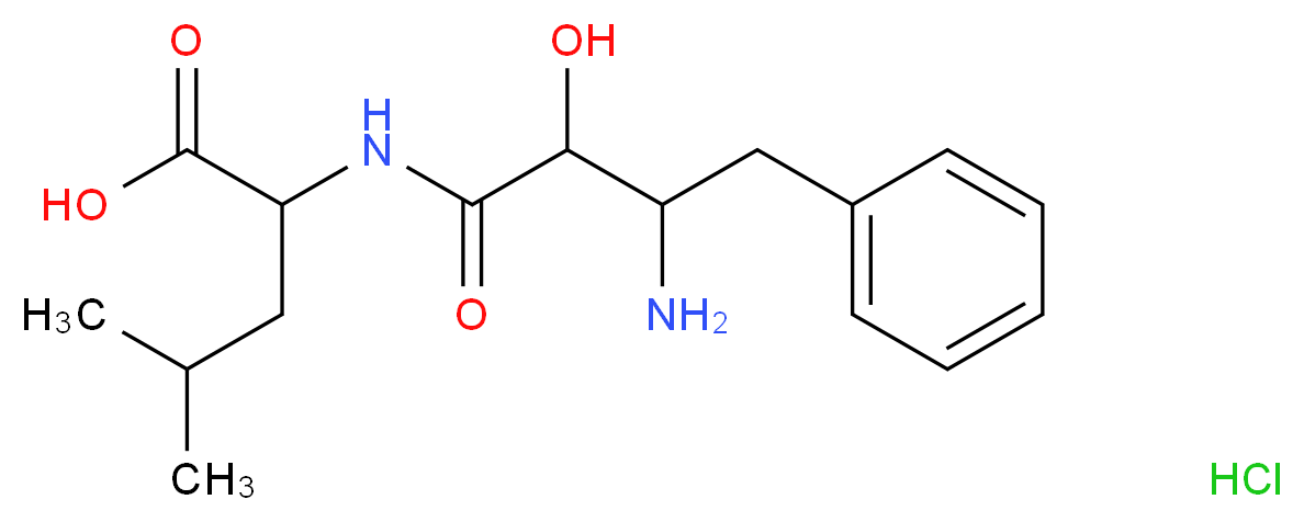 2-(3-amino-2-hydroxy-4-phenylbutanamido)-4-methylpentanoic acid hydrochloride_分子结构_CAS_100992-60-7