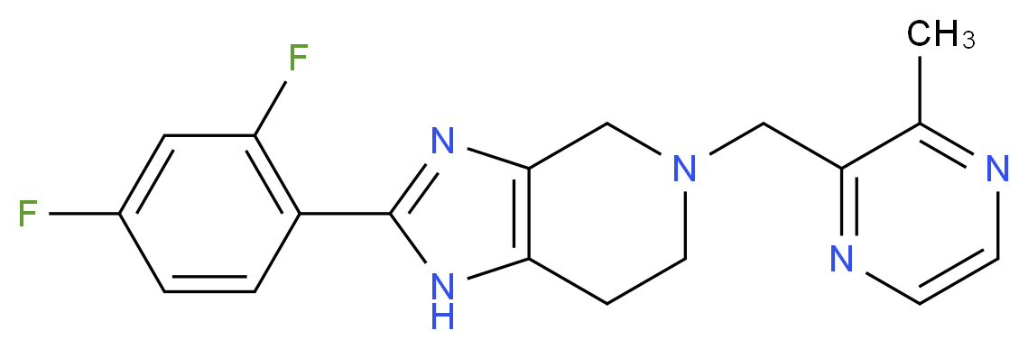 2-(2,4-difluorophenyl)-5-[(3-methylpyrazin-2-yl)methyl]-4,5,6,7-tetrahydro-1H-imidazo[4,5-c]pyridine_分子结构_CAS_)