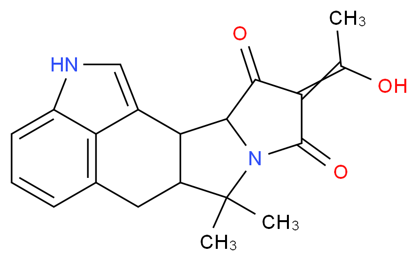 5-(1-hydroxyethylidene)-8,8-dimethyl-7,16-diazapentacyclo[9.6.1.0^{2,9}.0^{3,7}.0^{15,18}]octadeca-1(17),11(18),12,14-tetraene-4,6-dione_分子结构_CAS_18172-33-3