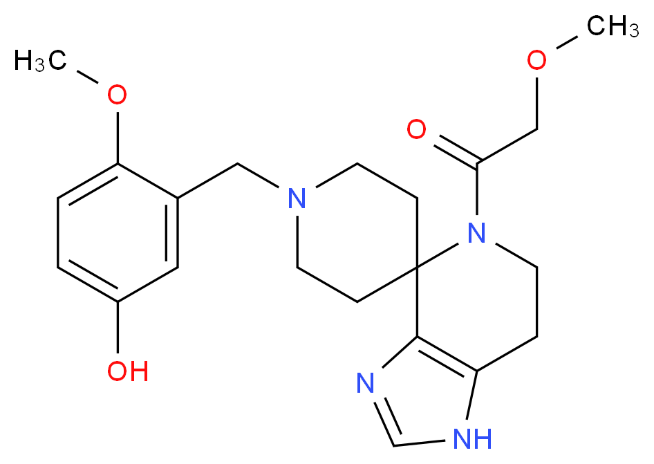 4-methoxy-3-{[5-(methoxyacetyl)-1,5,6,7-tetrahydro-1'H-spiro[imidazo[4,5-c]pyridine-4,4'-piperidin]-1'-yl]methyl}phenol_分子结构_CAS_)