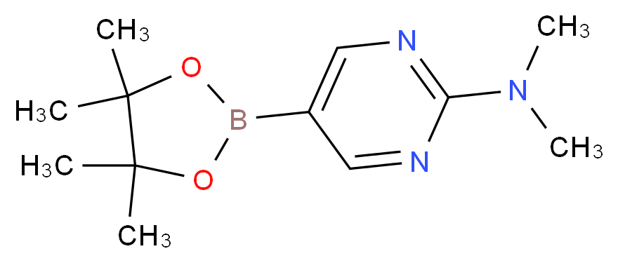 N,N-dimethyl-5-(tetramethyl-1,3,2-dioxaborolan-2-yl)pyrimidin-2-amine_分子结构_CAS_1032759-30-0