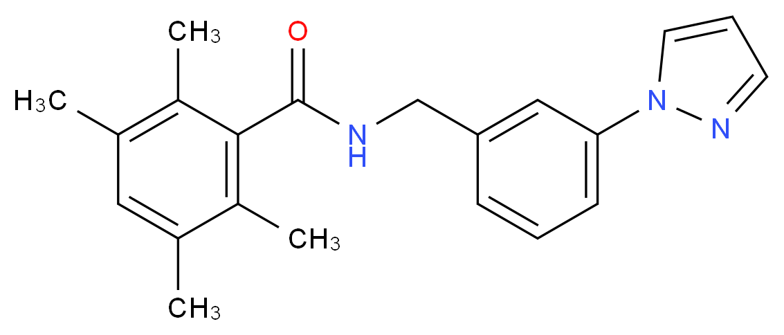 2,3,5,6-tetramethyl-N-[3-(1H-pyrazol-1-yl)benzyl]benzamide_分子结构_CAS_)