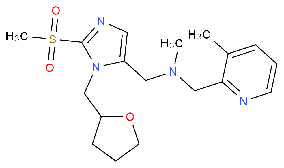 N-methyl-1-(3-methyl-2-pyridinyl)-N-{[2-(methylsulfonyl)-1-(tetrahydro-2-furanylmethyl)-1H-imidazol-5-yl]methyl}methanamine_分子结构_CAS_)