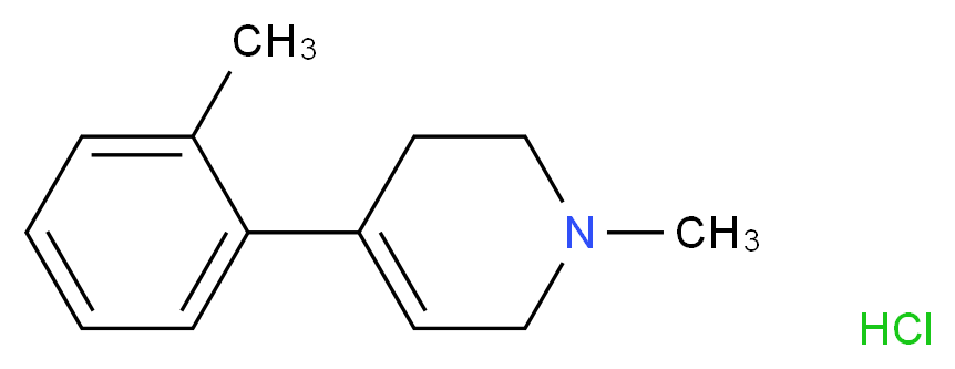 1-methyl-4-(2-methylphenyl)-1,2,3,6-tetrahydropyridine hydrochloride_分子结构_CAS_102417-86-7