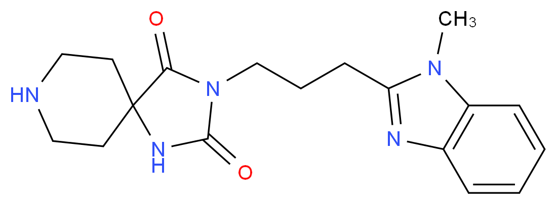 3-[3-(1-methyl-1H-benzimidazol-2-yl)propyl]-1,3,8-triazaspiro[4.5]decane-2,4-dione_分子结构_CAS_)
