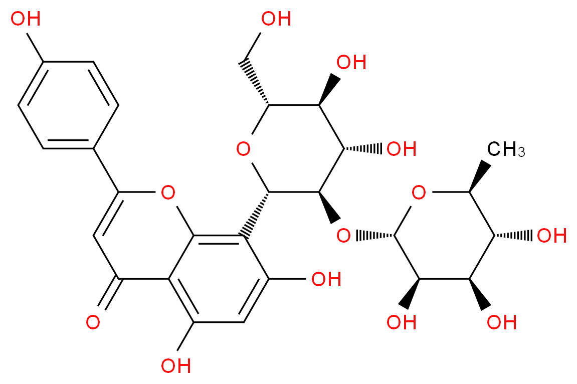 牡荆素-2-O-鼠李糖苷_分子结构_CAS_64820-99-1)
