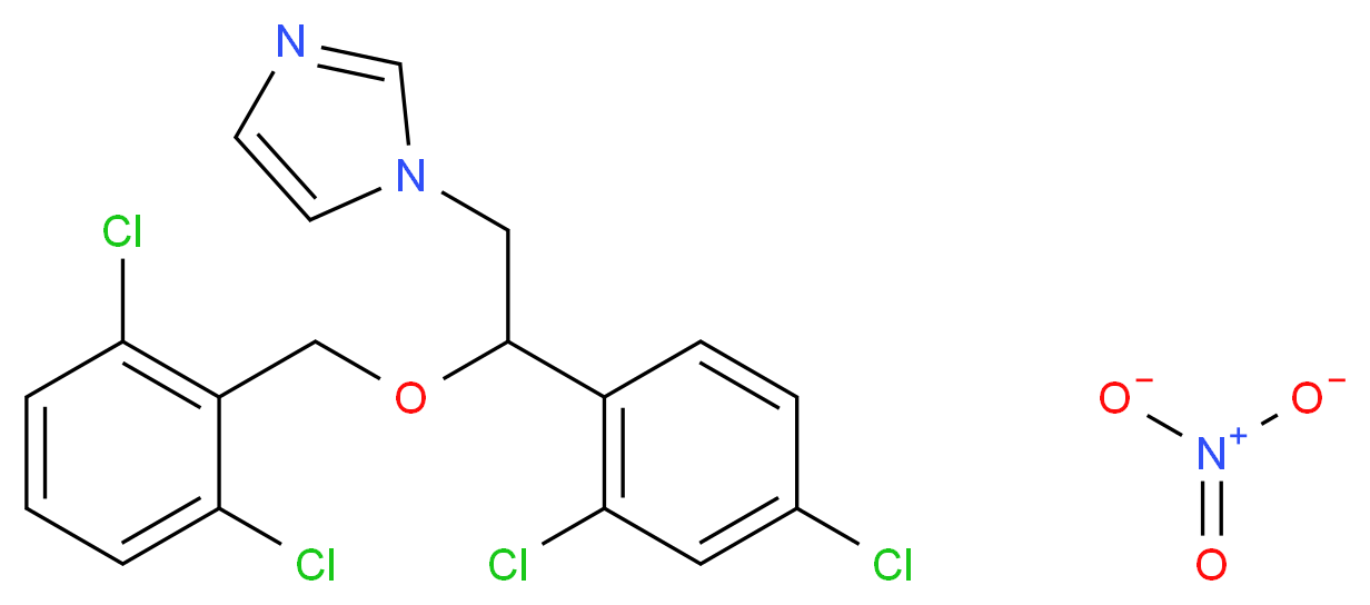 1-(2-(2,4-dichlorophenyl)-2-((2,6-dichlorophenyl)methoxy)ethyl)-1h-imidazole mononitrate_分子结构_CAS_24168-96-5)