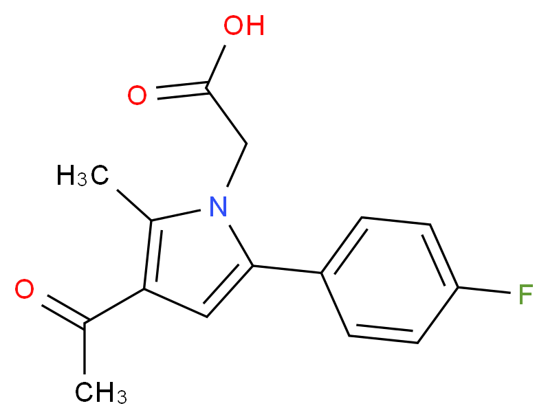 [3-Acetyl-5-(4-fluorophenyl)-2-methyl-1H-pyrrol-1-yl]acetic acid_分子结构_CAS_)