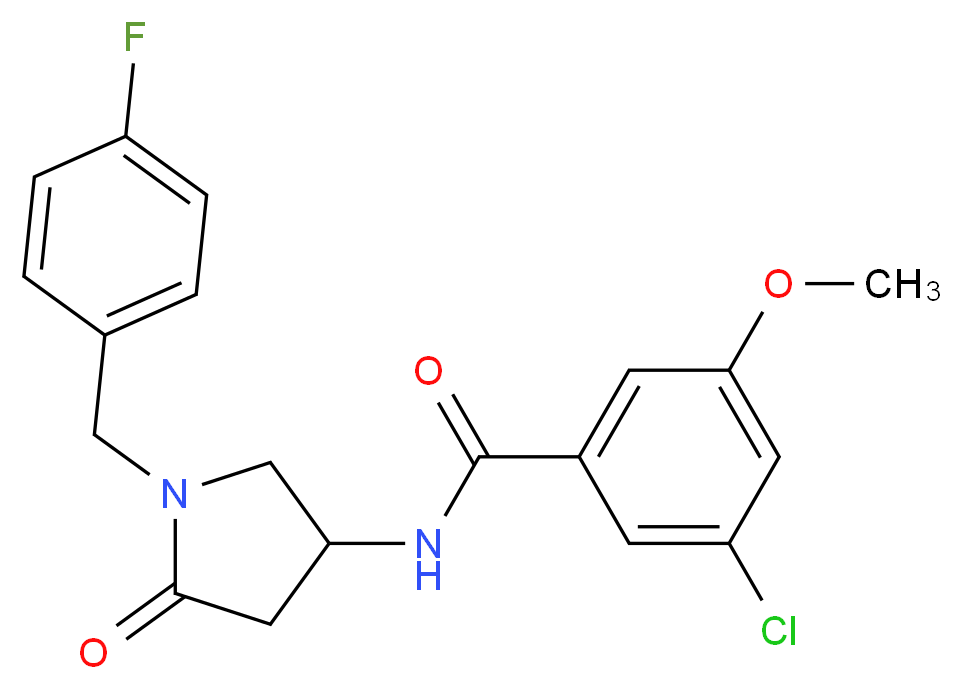 3-chloro-N-[1-(4-fluorobenzyl)-5-oxopyrrolidin-3-yl]-5-methoxybenzamide_分子结构_CAS_)
