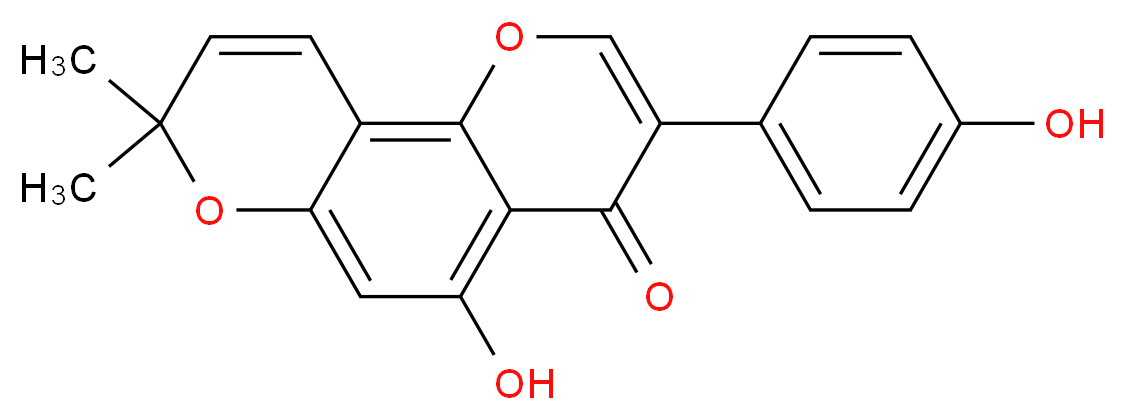 5-hydroxy-3-(4-hydroxyphenyl)-8,8-dimethyl-4H,8H-pyrano[2,3-h]chromen-4-one_分子结构_CAS_76166-59-1