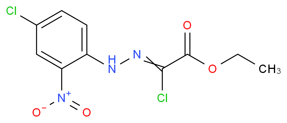 ethyl 2-chloro-2-[2-(4-chloro-2-nitrophenyl)hydrazin-1-ylidene]acetate_分子结构_CAS_112091-27-7