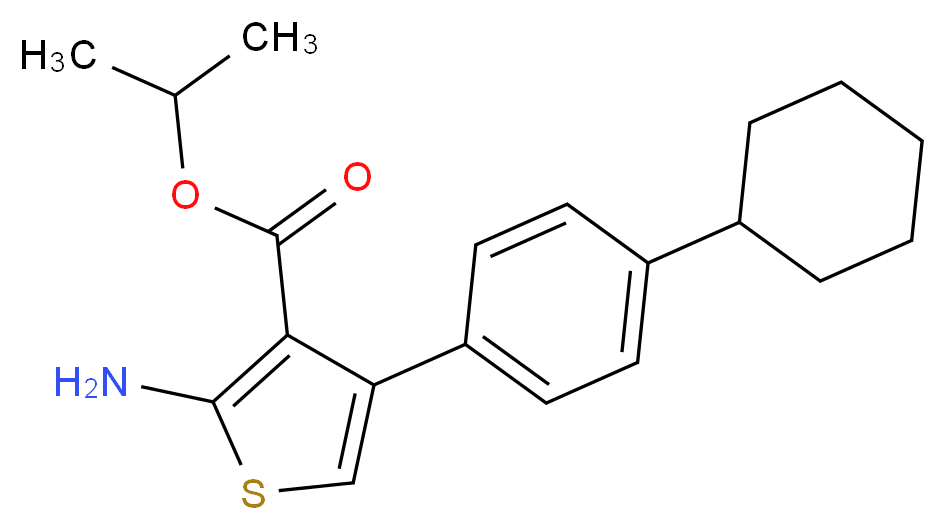 Isopropyl 2-amino-4-(4-cyclohexylphenyl)thiophene-3-carboxylate_分子结构_CAS_)