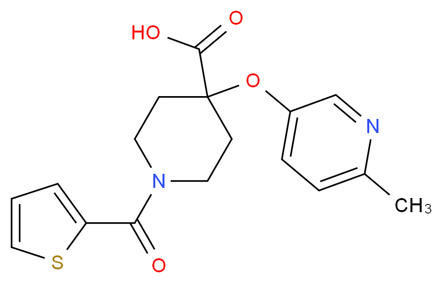 4-[(6-methylpyridin-3-yl)oxy]-1-(2-thienylcarbonyl)piperidine-4-carboxylic acid_分子结构_CAS_)