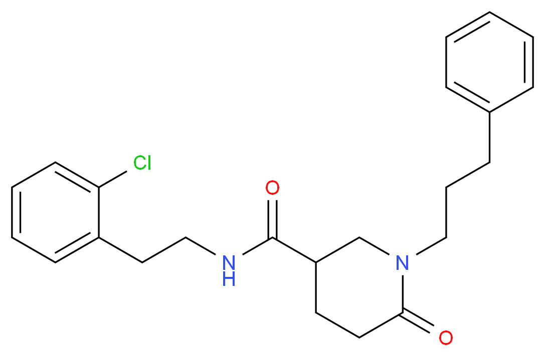 N-[2-(2-chlorophenyl)ethyl]-6-oxo-1-(3-phenylpropyl)-3-piperidinecarboxamide_分子结构_CAS_)