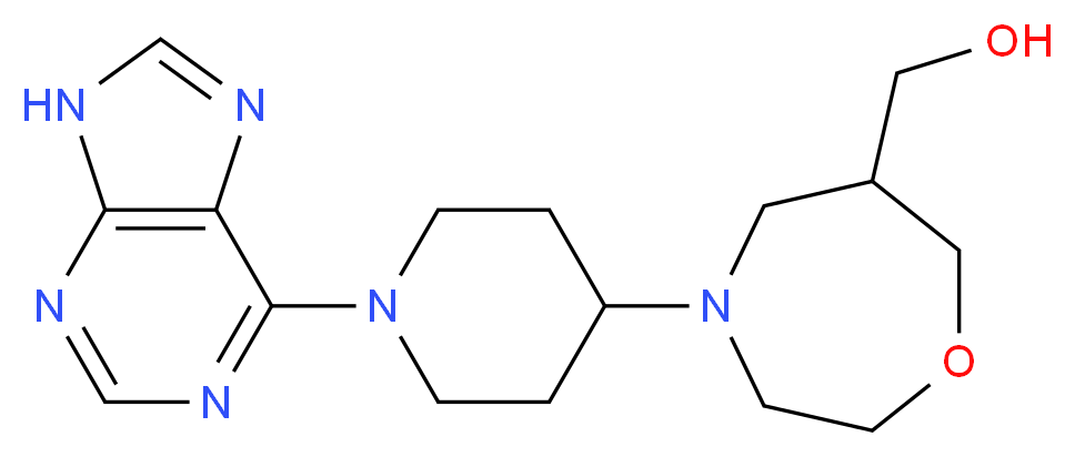 {4-[1-(9H-purin-6-yl)piperidin-4-yl]-1,4-oxazepan-6-yl}methanol_分子结构_CAS_)
