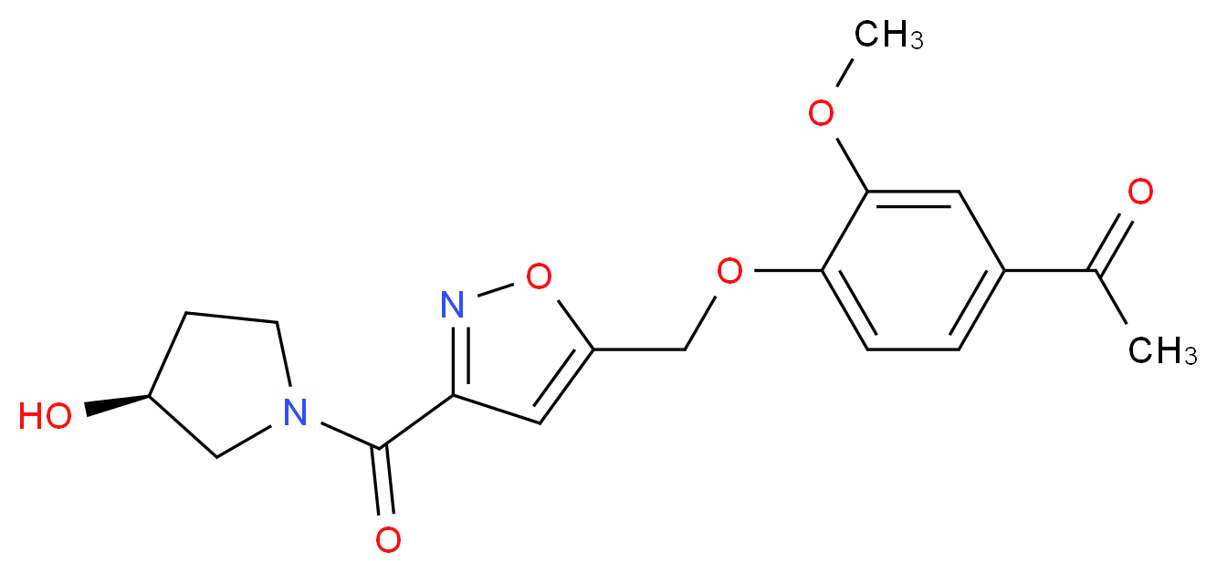 1-{4-[(3-{[(3S)-3-hydroxypyrrolidin-1-yl]carbonyl}isoxazol-5-yl)methoxy]-3-methoxyphenyl}ethanone_分子结构_CAS_)