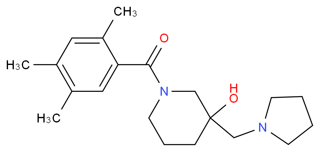 3-(pyrrolidin-1-ylmethyl)-1-(2,4,5-trimethylbenzoyl)piperidin-3-ol_分子结构_CAS_)