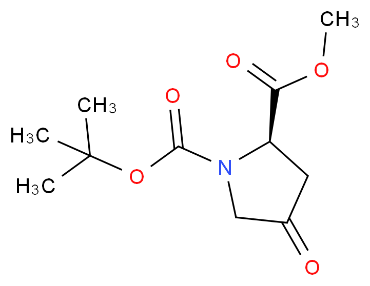 (R)-1-tert-Butyl 2-methyl 4-oxopyrrolidine-1,2-dicarboxylate_分子结构_CAS_256487-77-1)