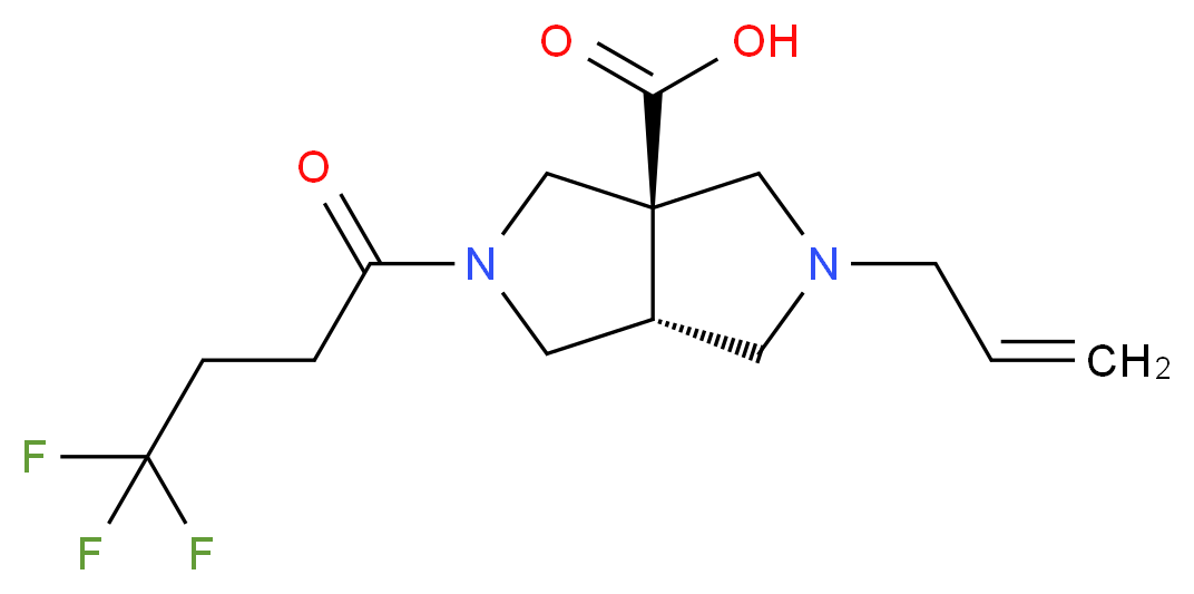 (3aR*,6aR*)-2-allyl-5-(4,4,4-trifluorobutanoyl)hexahydropyrrolo[3,4-c]pyrrole-3a(1H)-carboxylic acid_分子结构_CAS_)
