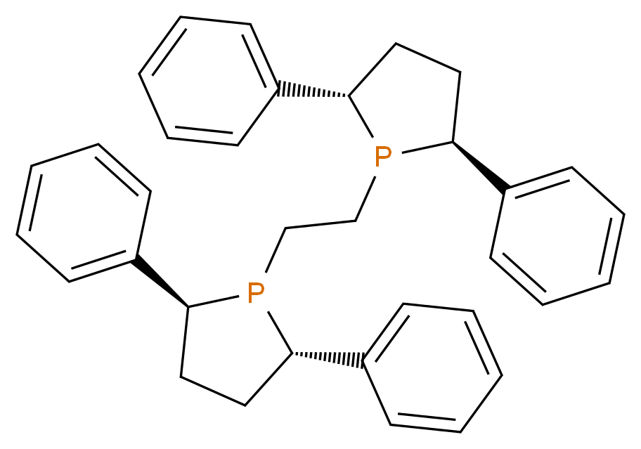 (2S,5S)-1-{2-[(2S,5S)-2,5-diphenylphospholan-1-yl]ethyl}-2,5-diphenylphospholane_分子结构_CAS_824395-67-7