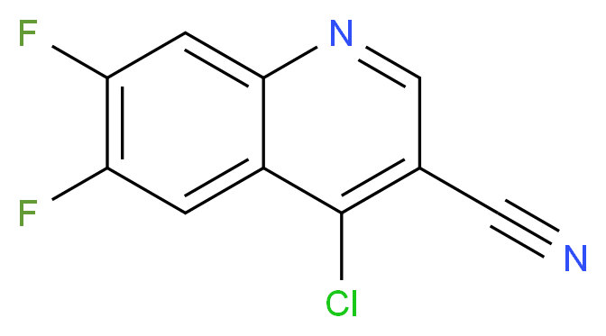 4-chloro-6,7-difluoroquinoline-3-carbonitrile_分子结构_CAS_886362-75-0