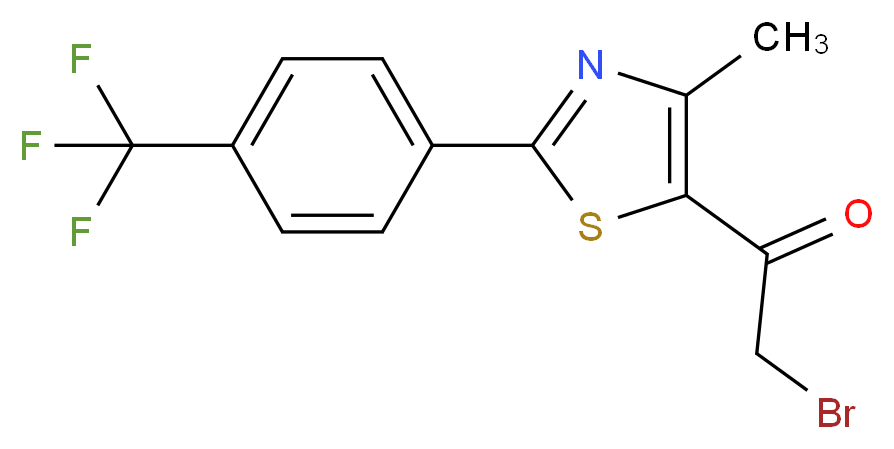 2-bromo-1-{4-methyl-2-[4-(trifluoromethyl)phenyl]-1,3-thiazol-5-yl}-1-ethanone_分子结构_CAS_845885-81-6)
