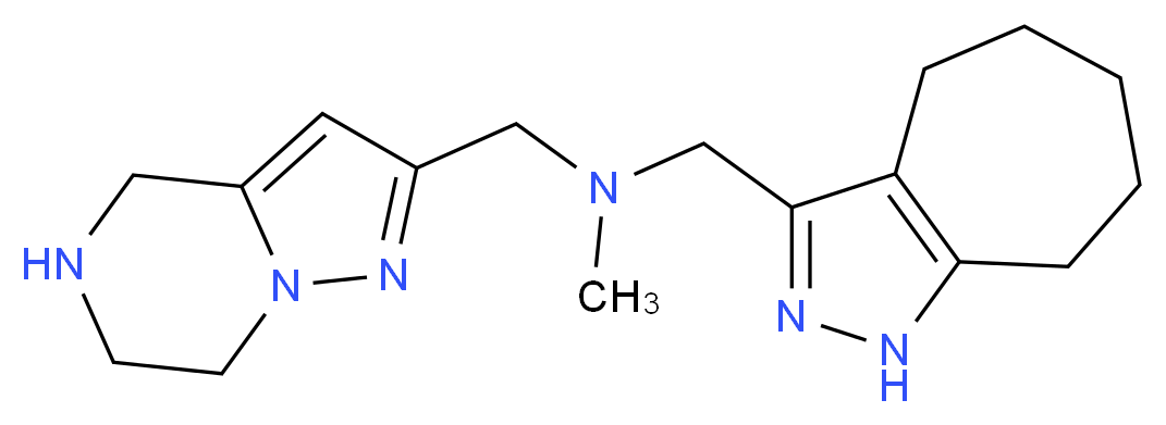 (1,4,5,6,7,8-hexahydrocyclohepta[c]pyrazol-3-ylmethyl)methyl(4,5,6,7-tetrahydropyrazolo[1,5-a]pyrazin-2-ylmethyl)amine_分子结构_CAS_)