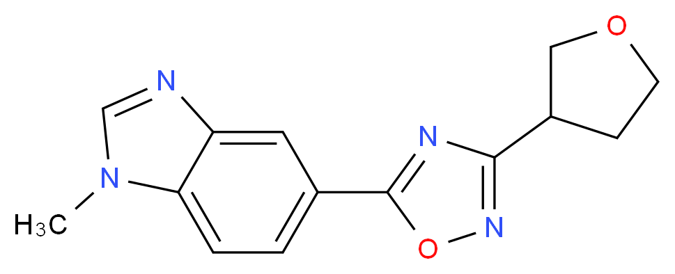 1-methyl-5-[3-(tetrahydrofuran-3-yl)-1,2,4-oxadiazol-5-yl]-1H-benzimidazole_分子结构_CAS_)