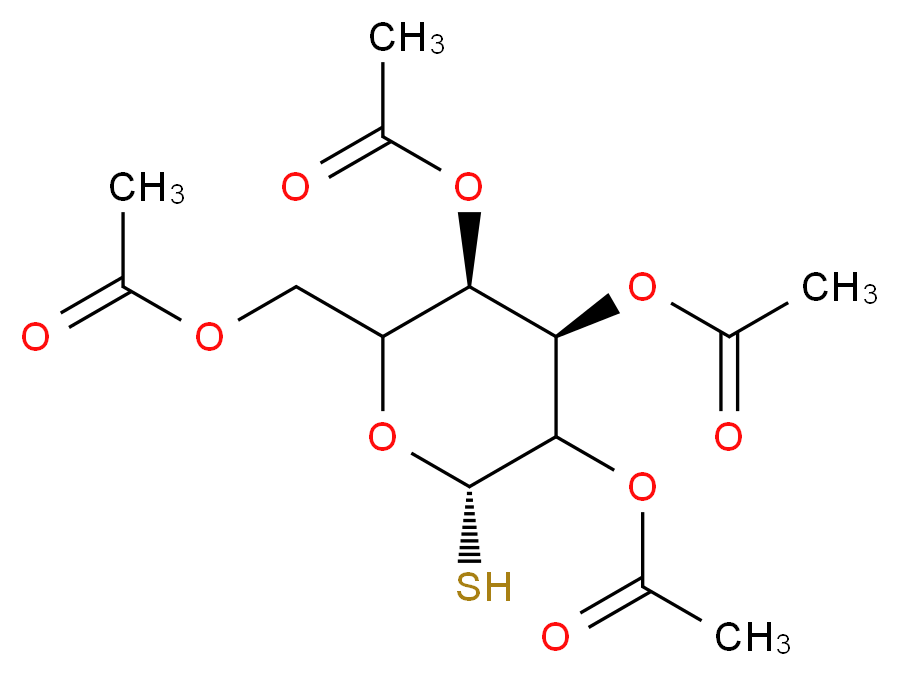 [(3R,4R,6S)-3,4,5-tris(acetyloxy)-6-sulfanyloxan-2-yl]methyl acetate_分子结构_CAS_19879-84-6