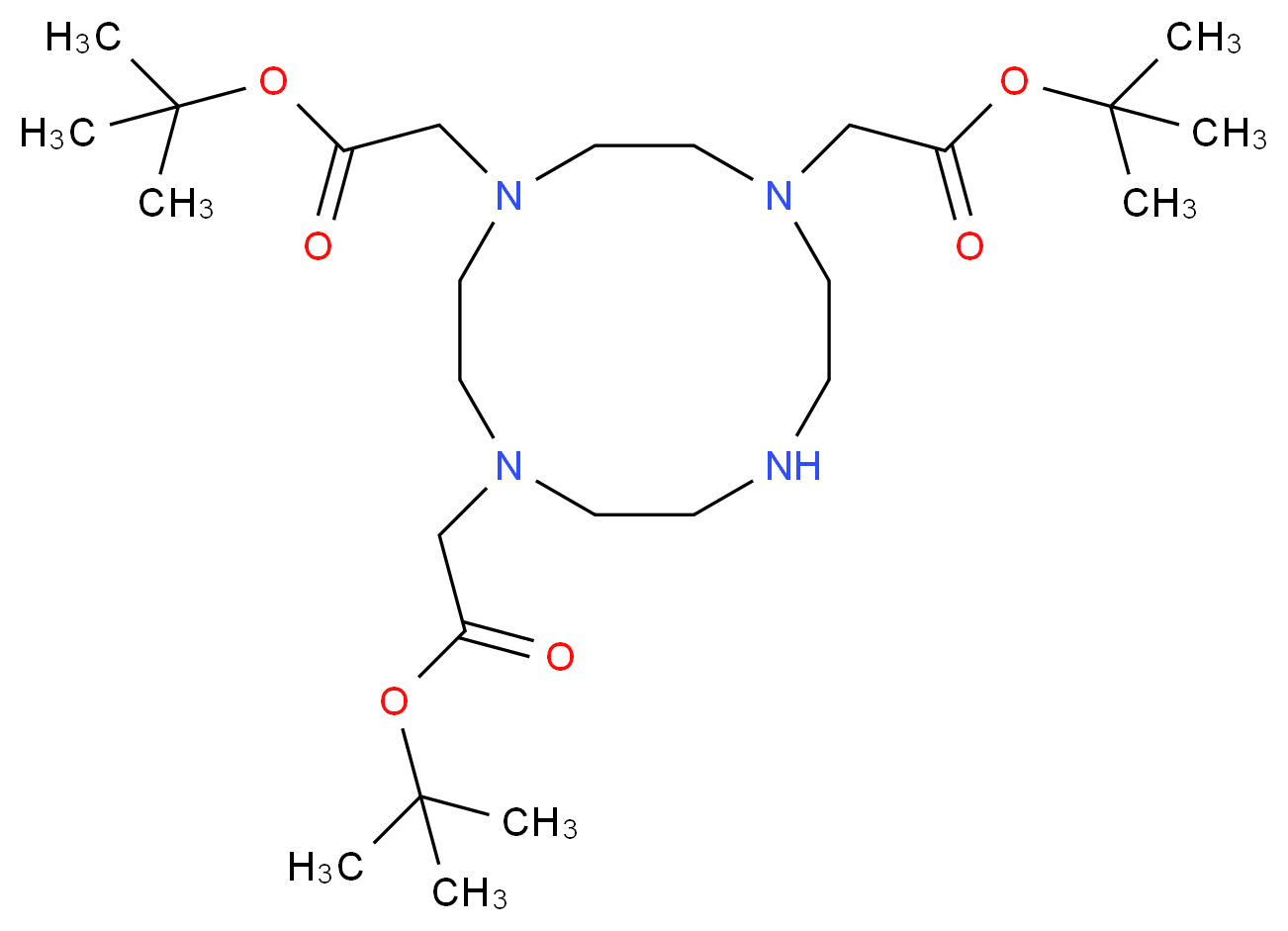 1,4,7-三(叔丁氧碳酰甲基)-1,4,7,10-氮杂环十四烷_分子结构_CAS_122555-91-3)