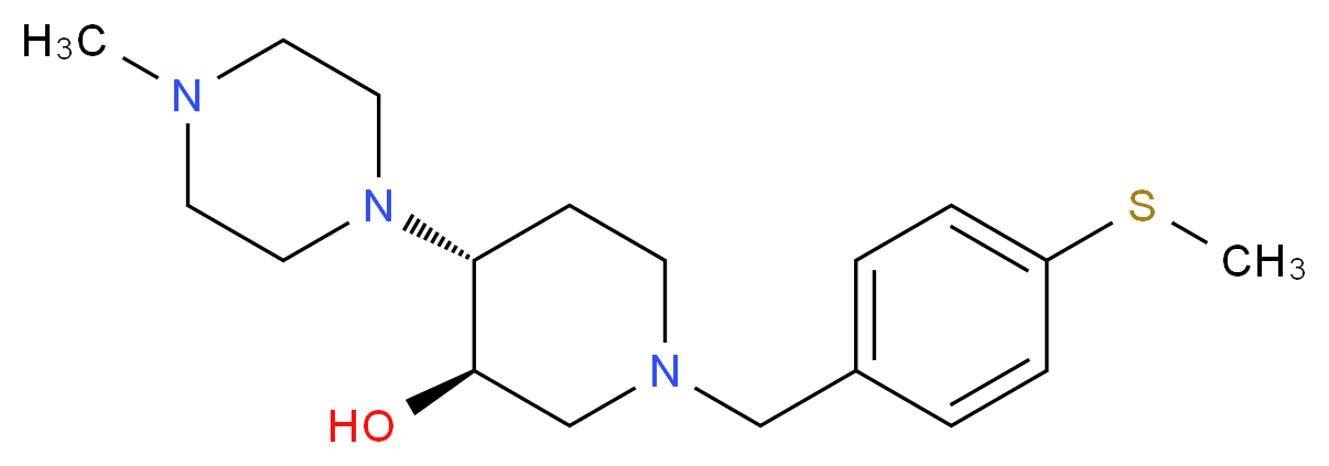 (3R*,4R*)-4-(4-methyl-1-piperazinyl)-1-[4-(methylthio)benzyl]-3-piperidinol_分子结构_CAS_)