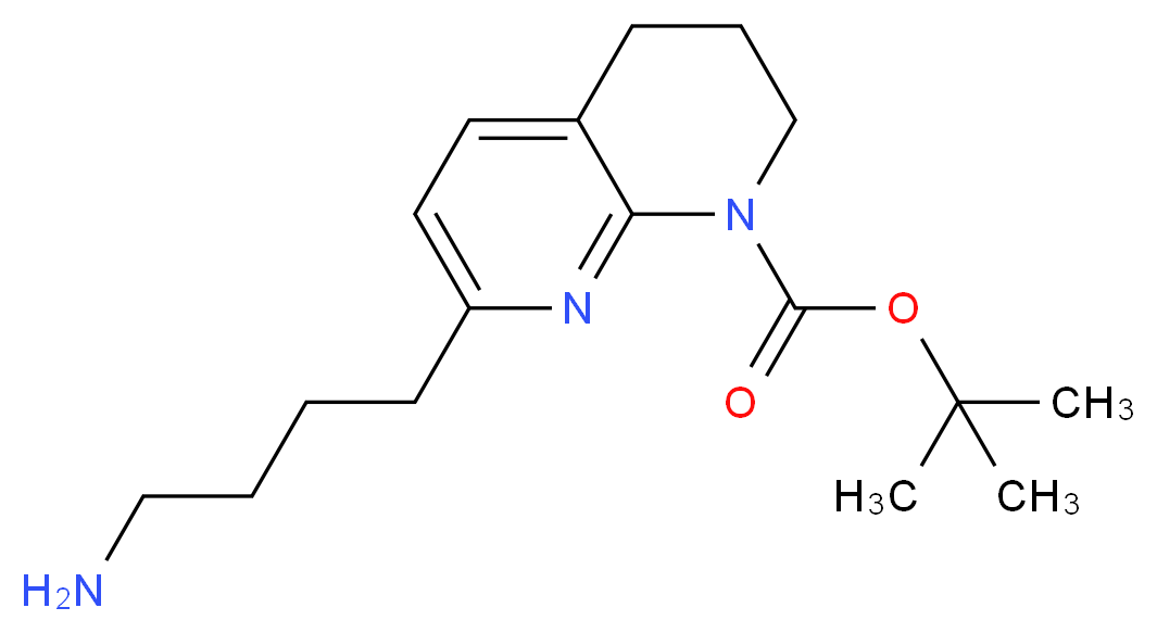 tert-butyl 7-(4-aminobutyl)-1,2,3,4-tetrahydro-1,8-naphthyridine-1-carboxylate_分子结构_CAS_886362-42-1