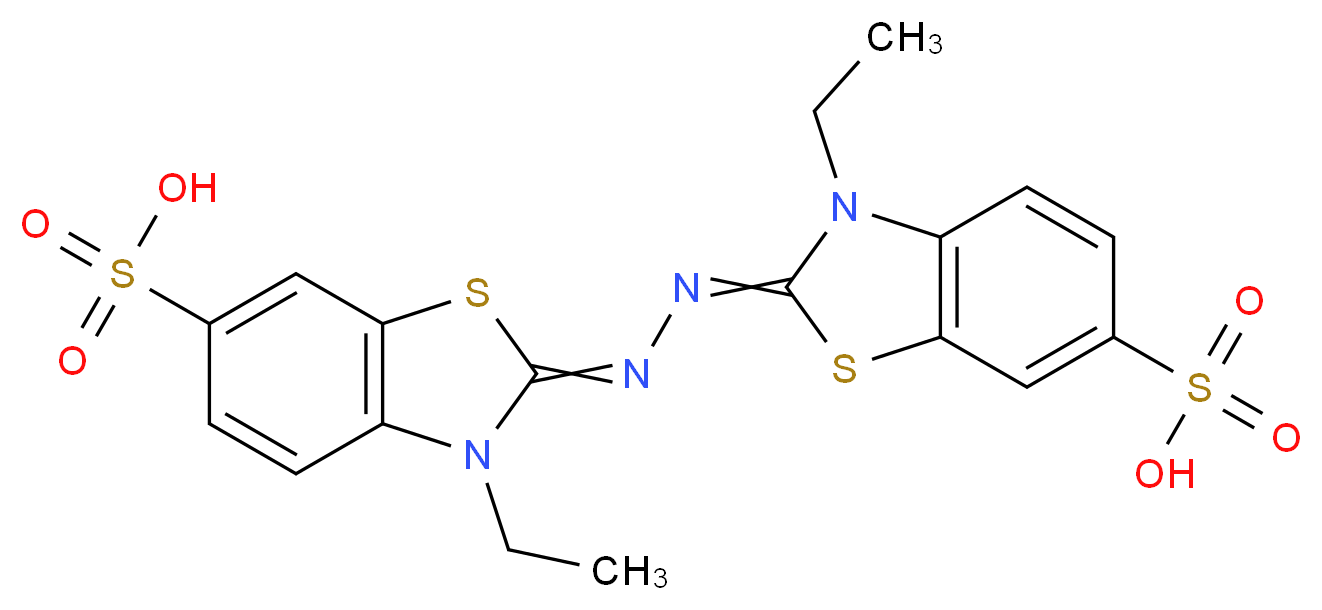 2,2'-AZINO-bis-(3-ETHYLBENZTHIAZOLINE-6-SULFONIC ACID) SOLUTION_分子结构_CAS_)