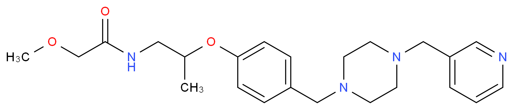 2-methoxy-N-[2-(4-{[4-(3-pyridinylmethyl)-1-piperazinyl]methyl}phenoxy)propyl]acetamide_分子结构_CAS_)